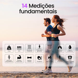 Balança de Bioimpedância Smart 180kg Bluetooth