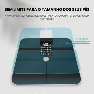 Balança Digital Inteligente - Análise Corporal Completa com 14 Métricas