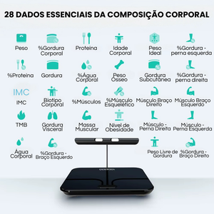 Balança Digital 8 Eletrodos com Análise Corporal e Comandos em Voz