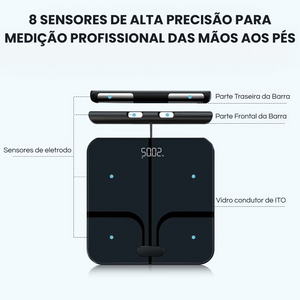 Balança Digital 8 Eletrodos com Análise Corporal e Comandos em Voz