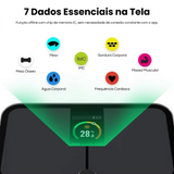 Balança Inteligente – Medição de Gordura Corporal, Peso, IMC, Massa Muscular e Frequência Cardíaca