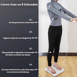Balança Corporal com 8 Eletrodos e Tela Digital