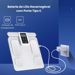 Balança Corporal com 8 Eletrodos e Tela Digital