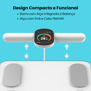 Balança Inteligente de Bioimpedância com 8 Eletrodos e Composição Corporal Completa