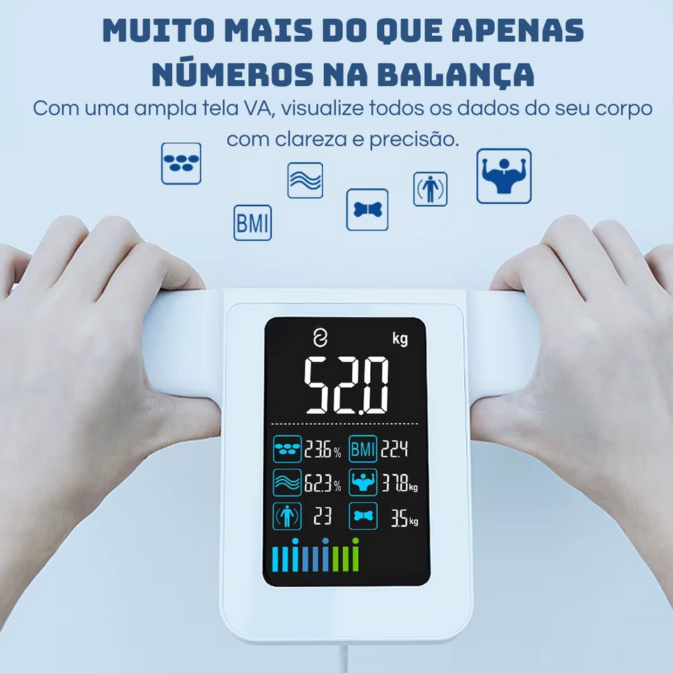 Balança Corporal com 8 Eletrodos e Tela Digital