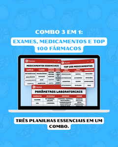 Combo 3 em 1: Exames, Medicamentos e TOP 100 Fármacos