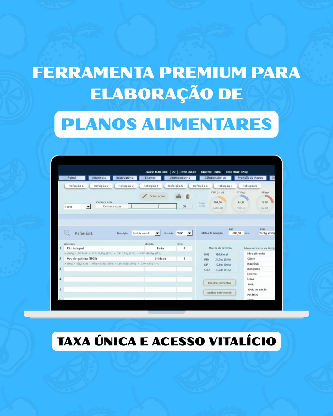 Ferramenta Premium para Elaboração de Planos Alimentares