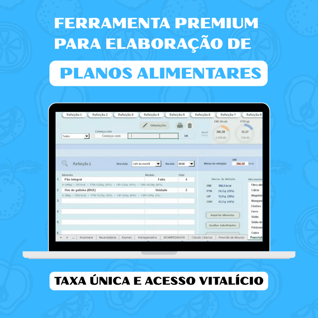 Ferramenta Premium para Elaboração de Planos Alimentares