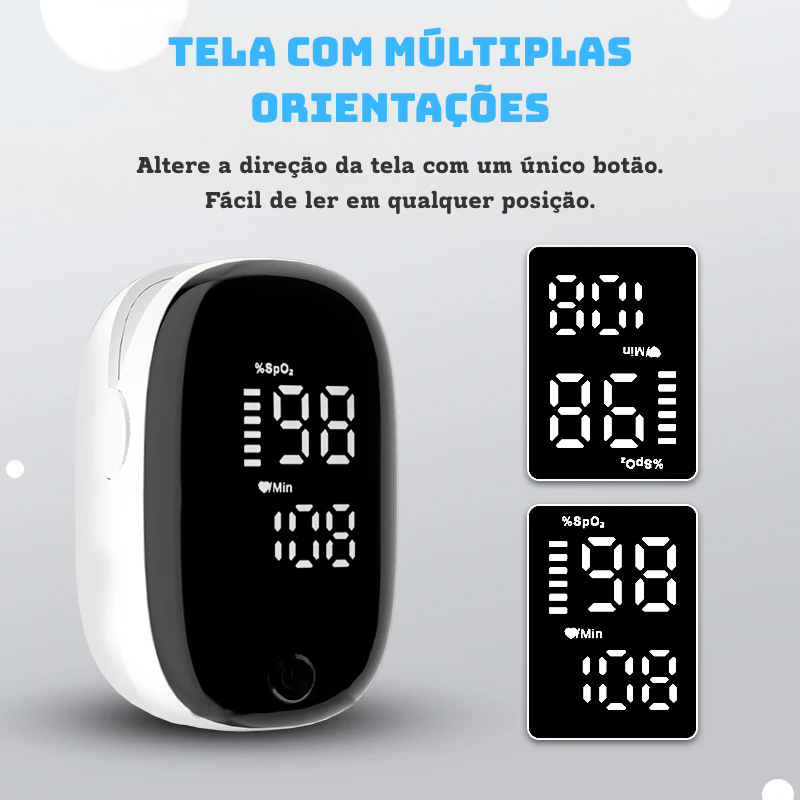 Oxímetro de Dedo Portátil com Display LED – Monitor de Saturação de Oxigênio (SpO2)