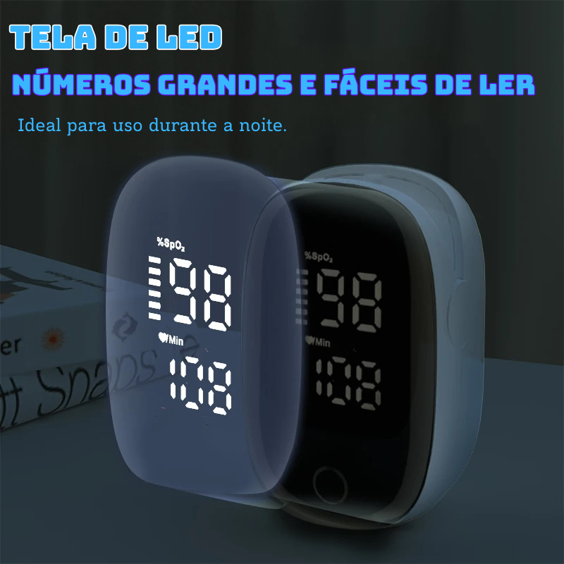 Oxímetro de Dedo Portátil com Display LED – Monitor de Saturação de Oxigênio (SpO2)