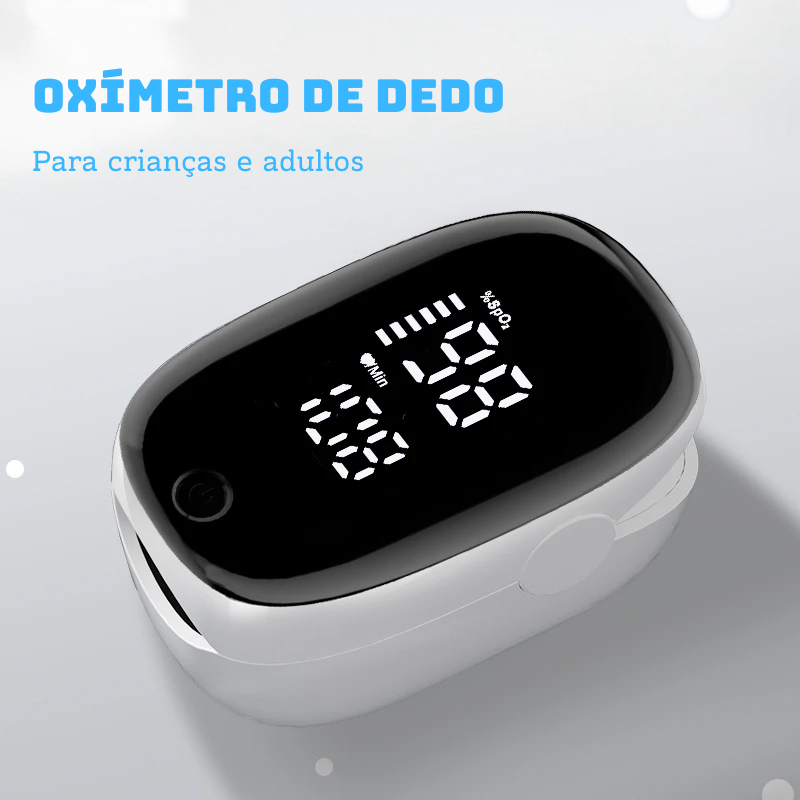 Oxímetro de Dedo Portátil com Display LED – Monitor de Saturação de Oxigênio (SpO2)