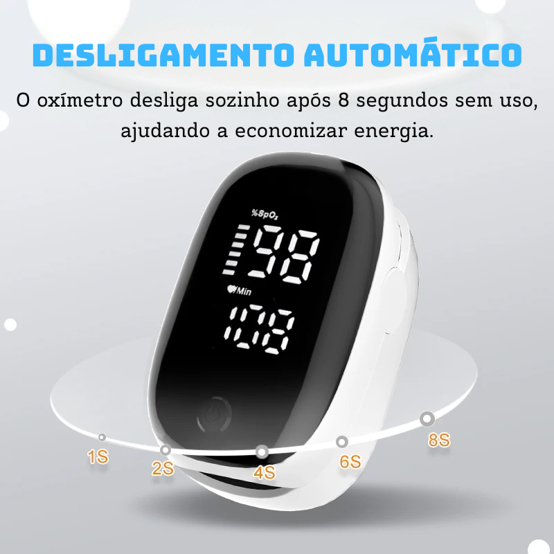 Oxímetro de Dedo Portátil com Display LED – Monitor de Saturação de Oxigênio (SpO2)