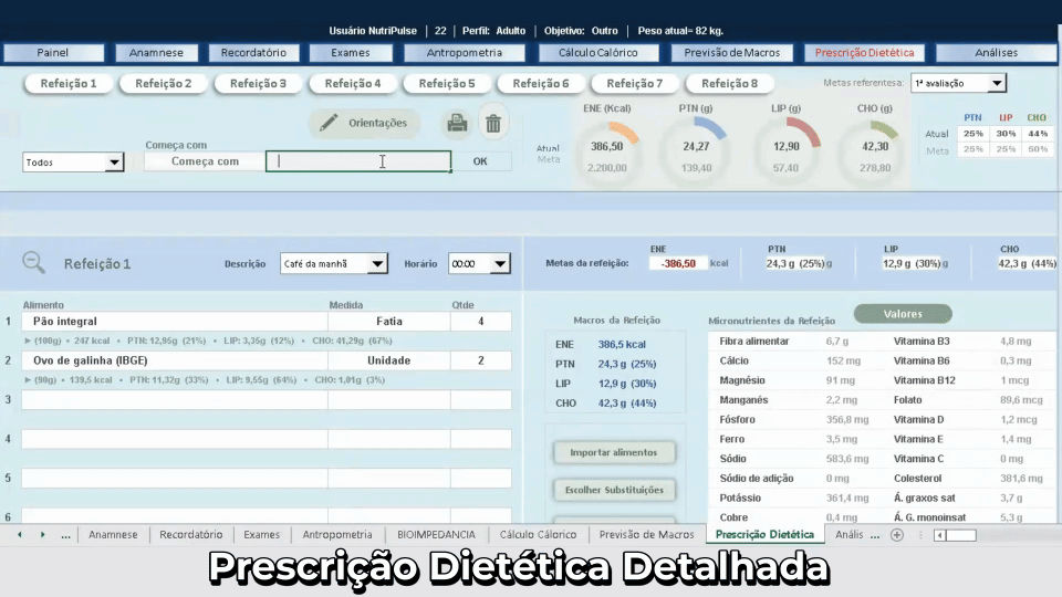 Ferramenta Premium para Elaboração de Planos Alimentares