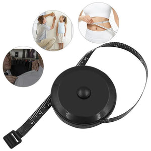 Fita Antropométrica com retração automática - 150 cm Preta - NutriPulse