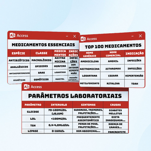Combo 3 em 1: Exames, Medicamentos e TOP 100 Fármacos